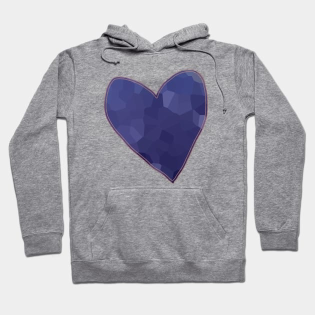 Blue Mosaic Heart Hoodie by ellenhenryart